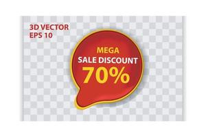 Realistic 3d vector Best choice, order now, special offer, new and big sale banner. Red ribbon, tags and stickers. Vector illustration.
