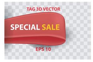 Realistic 3d vector Best choice, order now, special offer, new and big sale banner. Red ribbon, tags and stickers. Vector illustration.