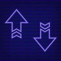 blue neon vector flat set icon of colorful arrows isolated