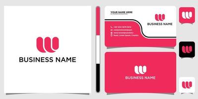 W Letter Logo Corporate Business card vector