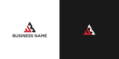 W B or w Logo letter monogram with triangle shape design template vector