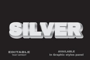 silver text effect vector