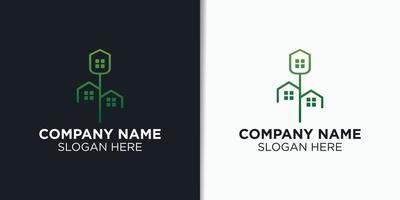 hogar y árbol logo vector, edificio logo modelo vector