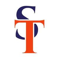 Letter TS Logo. ST logotype luxury symbol vector