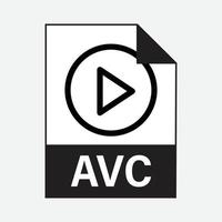 AVC Video File Formats Icon Vector