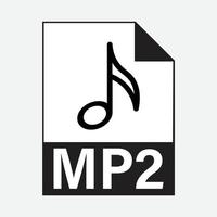 mp2 audio archivo formato icono vector