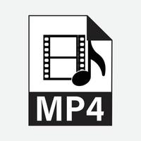 mp4 vídeo archivo formatos icono vector