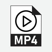 MP 4 Video File Formats Icon Vector