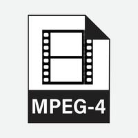 mpeg-4 vídeo archivo formatos icono vector