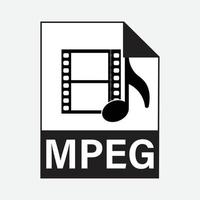 MPEG Video File Formats Icon Vector