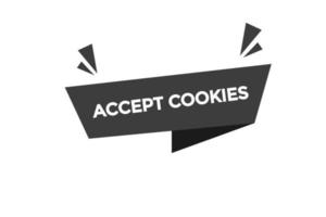 accept cookies button vectors.sign label speech bubble accept cookies vector