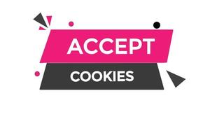 accept cookies button vectors.sign label speech bubble accept cookies vector