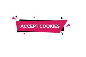 accept cookies button vectors.sign label speech bubble accept cookies vector