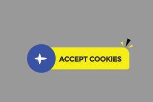 accept cookies button vectors.sign label speech bubble accept cookies vector