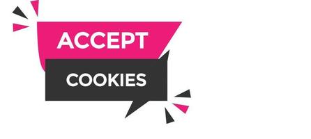 accept cookies button vectors.sign label speech bubble accept cookies vector