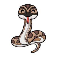 Cute python molurus bivittatus cartoon vector