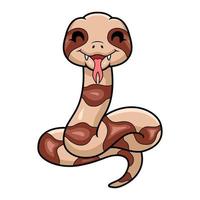 Cute happy copperhead snake cartoon vector