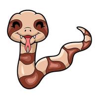 Cute happy copperhead snake cartoon vector