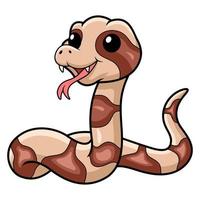 Cute happy copperhead snake cartoon vector