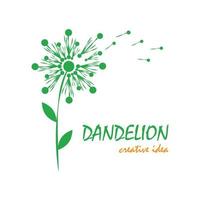 diente de león flor logo vector y símbolo modelo