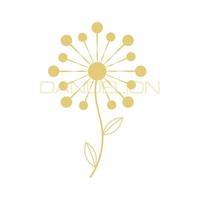 diente de león flor logo vector y símbolo modelo