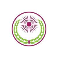 Dandelion flower logo vector and symbol template