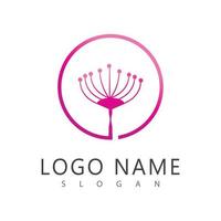 Dandelion flower logo vector and symbol template