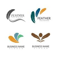 feather logo vector template and symbol design