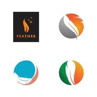 feather logo vector template and symbol design