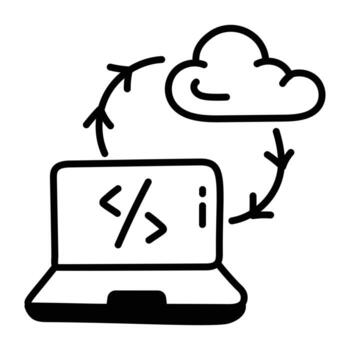 Trendy Cloud Coding vector