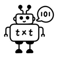 Trendy Robot TXT vector