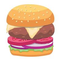 Trendy Beef Burger vector