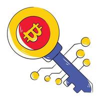 Trendy Bitcoin Key vector