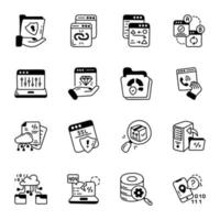 Premium Pack of Data Security And Testing Doodles vector