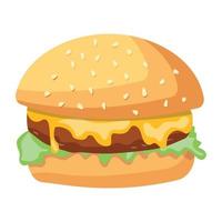 Trendy Patty Burger vector