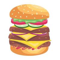 Trendy Tower Burger vector