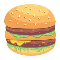 de moda doble hamburguesa vector