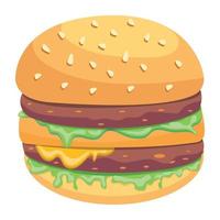 Trendy Double Burger vector