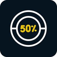 Half Pie Chart Vector Icon Design