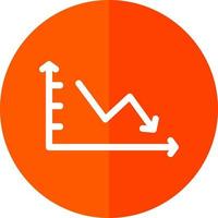 Declining Line Graph Vector Icon Design