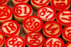 Carved red numbers photo