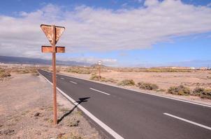 Road through the scenic landscape photo