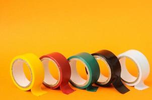 Multicolored rolls of tape photo