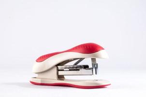 Red stapler isolated photo