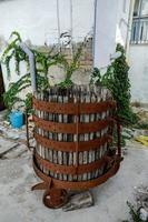 Old wooden barrel photo