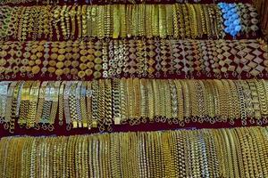 Golden jewellery in Thailand photo