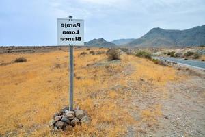 Sign in the desert photo