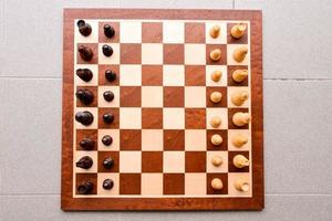 Chess board with figures photo