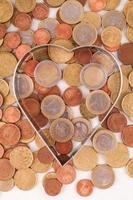 Heart on coins photo