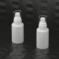 A mock up of realistic White blank cosmetic tube and spray bottle isolated on white black background, 3d rendering , 3D illustration photo